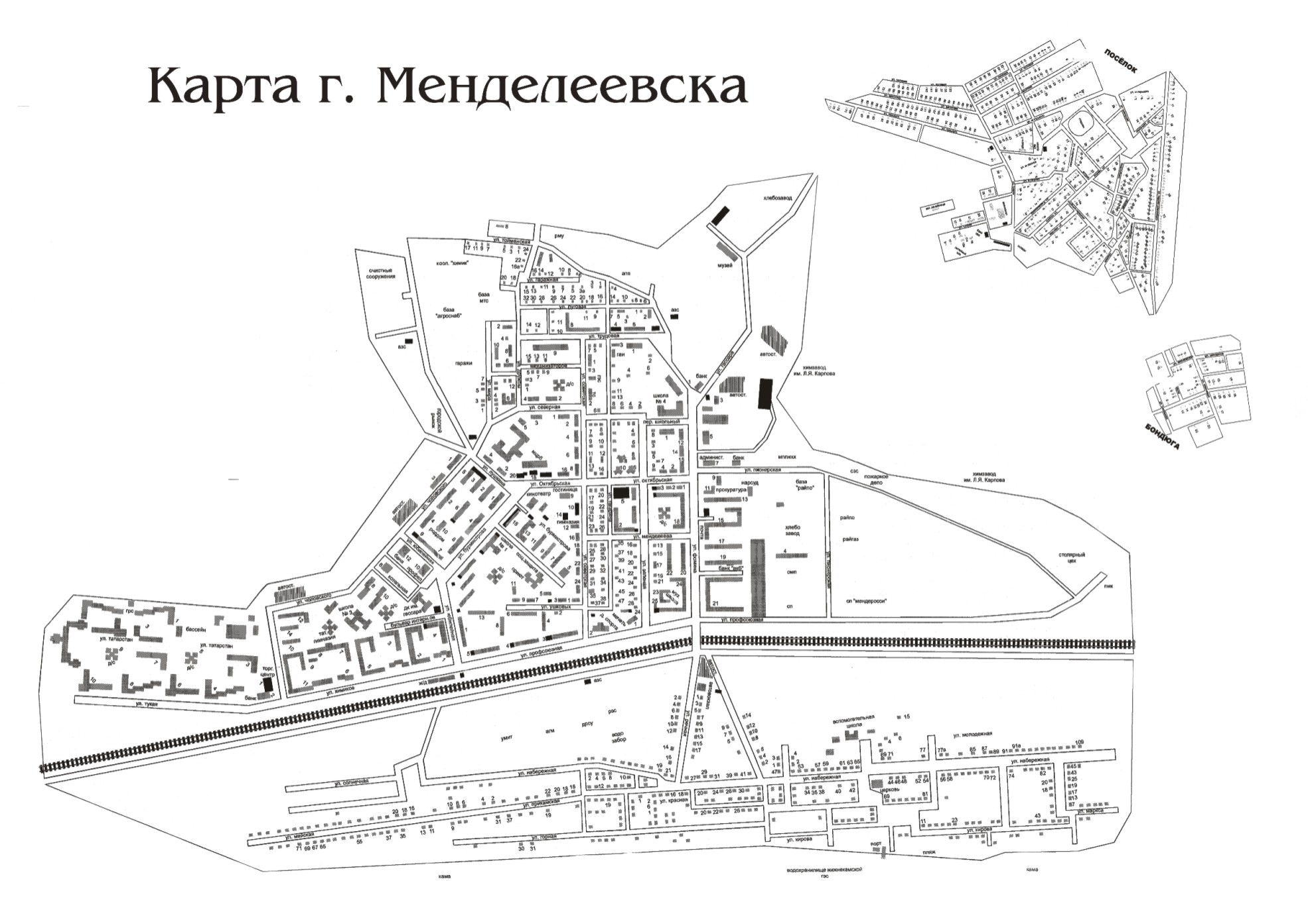 Карта менделеевского района со спутника